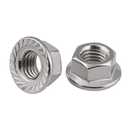 NEWPORT FASTENERS Flange Nut, 3/8"-16, 18-8 Stainless Steel, Not Graded, 0.562 in Hex Wd, 0.23 in Hex Ht, 1600 PK 342725-BR-1600